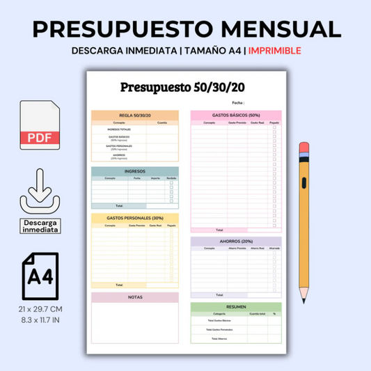 Planificador Presupuesto 50/30/20
